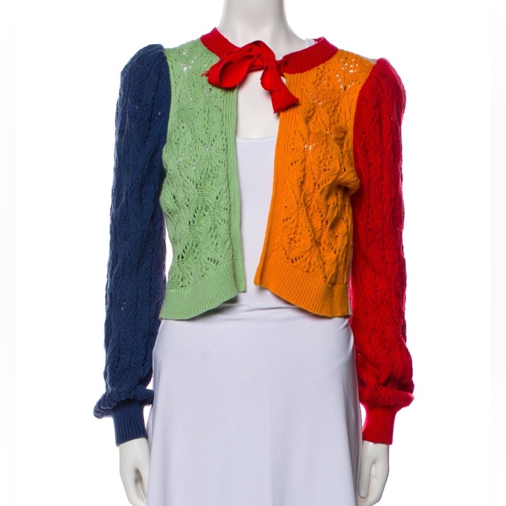 Alice + Olivia crochet cardigan with bow, XL